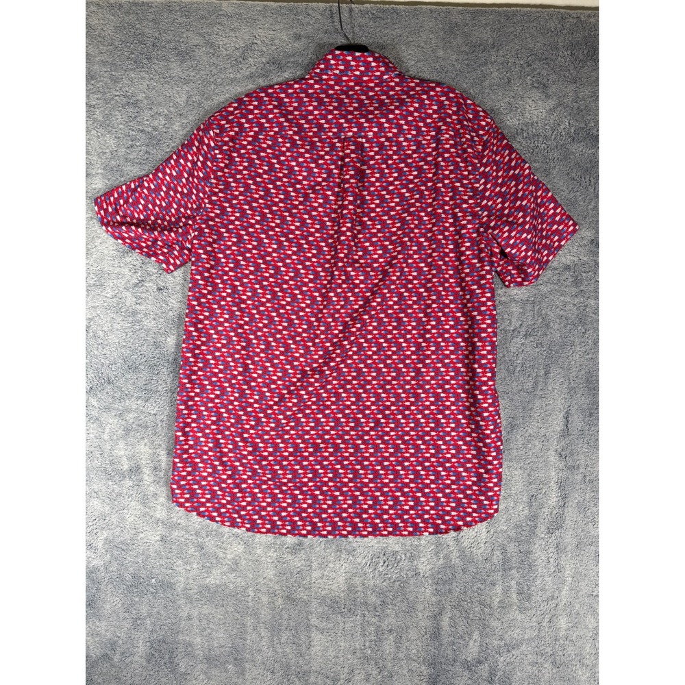 Vineyard Vines Mens Medium Performance Fish Print Short Sleeve Button Down Shirt - Picture 13 of 13
